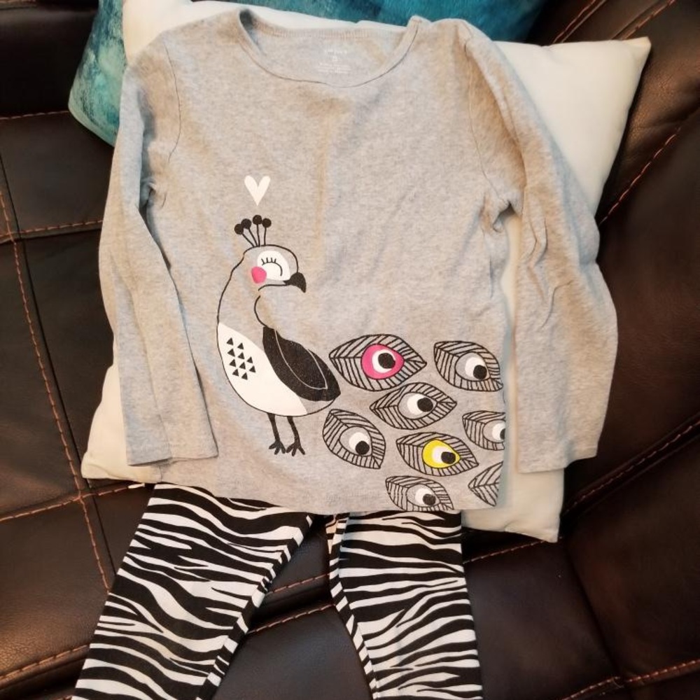 5t shirt carter and 4/5t faded glory leggings